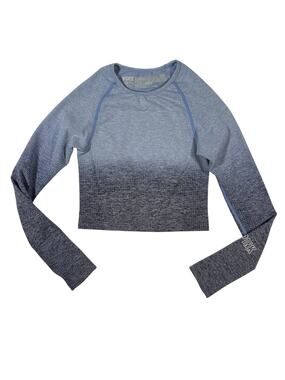 Victoria's Secret PINK Women's Small Crop Top Seamless Ombre Long Sleeve
